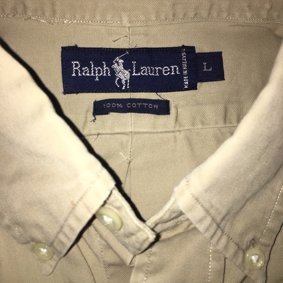 Polo by Ralph Lauren Tan Button Down Dress Shirt - Picture 2 of 4